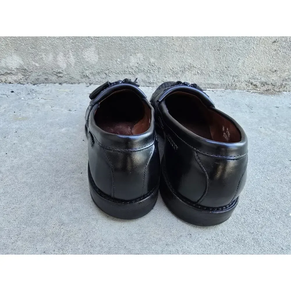 Allen Edmonds Cody Mens Sz 10 D Black & Brown Woven Tassel Loafer Shoes